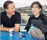  ??  ?? Wet wet wet: The Camerons after a dip at Polzeath, Cornwall, this week