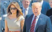  ?? GETTY FILE ?? ▪ Breaking rank with her husband? Melania and Donald Trump at Stansted Airport in Essex, England.