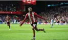  ?? Photograph: Michael Regan/Getty Images ?? Jayden Bogle celebrates his unlikely equaliser for Sheffield United.