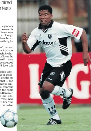  ??  ?? Orlando Pirates’ legendary striker Jerry Sikhosana