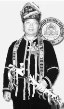  ??  ?? Tan Sri Joseph Pairin Kitingan when he was first installed as Huguan Siou.