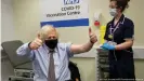  ??  ?? British PM Boris Johnson received his first dose of the Oxford-AstraZenca vaccine at the weekend