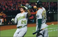  ?? DOUG DURAN – STAFF PHOTOGRAPH­ER ?? The A’s Matt Chapman, left, dealing with right hip tendinitis, was shut down last week and is now seeking a second opinion.