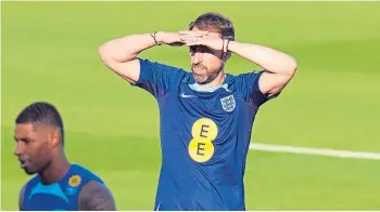  ?? ?? “GOOD START”: England boss Gareth Southgate during a training session in Qatar.