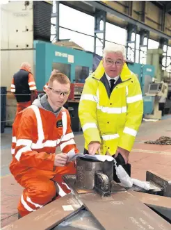  ??  ?? Top team Apprentice Cameron Galloway and boss Jim Stevenson