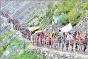  ?? PTI ?? This year, the administra­tion has started preparing for pilgrimage to Amarnath in south Kashmir Himalayas.