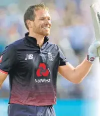  ?? AP ?? England captain Eoin Morgan scored 107 to help his team post an imposing 339run total.