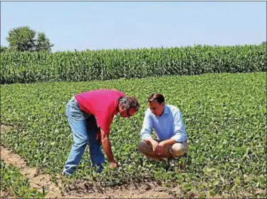  ?? SUBMITTED PHOTO ?? Ryan Costello, R-6th Dist., is seen with Mark Dunphy, manager and owner of Seven Stars Farm in East Vincent.
