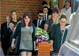  ??  ?? Hundreds of mourners attended yesterday’s funeral for Jo-Anne MacKinnon who died during last week’s earthquake.