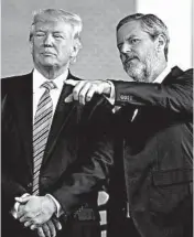  ?? STEVE HELBER/AP 2017 ?? Jerry Falwell Jr. said the “attempted coup” was partially motivated by his ardent backing of President Trump.