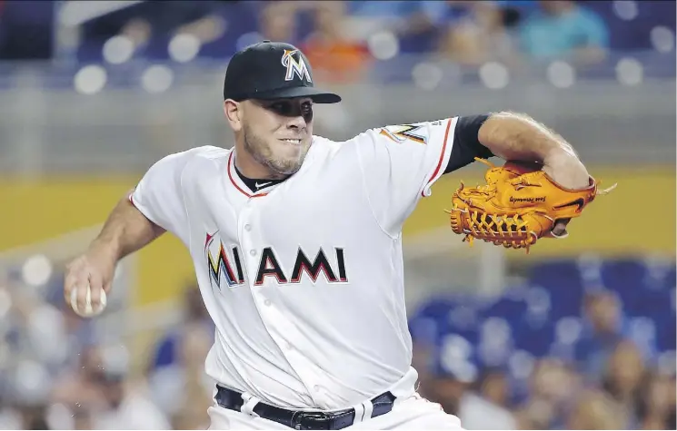  ?? WILFREDO LEE/THE ASSOCIATED PRESS/FILES ?? Miami Marlins starting pitcher Jose Fernandez was killed in a speedboat crash early Sunday morning near Miami. He was 24.