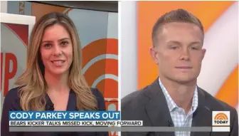  ?? NBC ?? Cody Parkey’s wife, Colleen, also shared her thoughts during the interview on ‘‘Today.’’