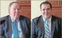  ?? PETER HUOPPI/THE DAY ?? Incumbent Democratic state Rep. Kevin Ryan, left, and Republican candidate Nick DeLucia are vying for the 139th District House seat.