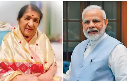  ??  ?? Lata Mangeshkar shared an audio note for Indian Prime Minister Narendra Modi.