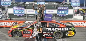  ?? STEVE HELBER/AP ?? Martin Truex Jr., the guy who couldn’t buy a short-track win back in the day, now owns three grandfathe­r clocks.