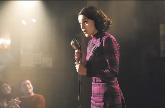  ?? Nicole Rivelli Amazon ?? RACHEL BROSNAHAN as Midge Maisel in “The Marvelous Mrs. Maisel,” for which she has earned an Emmy nod. The Emmys Awards show will be held Sept. 17.