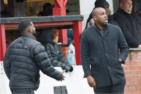  ??  ?? Marcus Richardson (right) watching his Heathens side in action earlier this season.