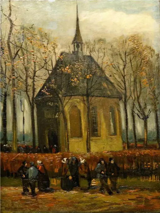 ??  ?? ‘Congregati­on leaving The Reformed Church in Nuenen’ – 1884-85 (Reuters)