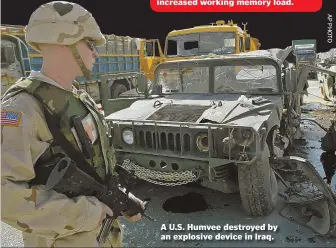  ??  ?? A U.S. Humvee destroyed by an explosive device in Iraq.