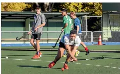  ??  ?? Zac Buinamasi and the Palmerston North Boys’ High School first XI hockey team back at it.