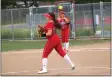  ?? ?? Woodland Christian freshman pitcher Maggie Wurzel throws back to second base after fielding a ground ball againstt Rio Americano on Wednesday in Sacramento.