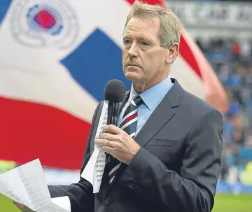  ??  ?? ■
Rangers chairman Dave King addressed the Ibrox fans ahead of kick-off in midweek.