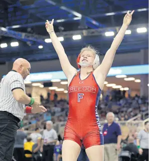  ?? RICARDO RAMIREZ BUXEDA/ ?? Freedom High School’s Kailey Rees is the Girls All-Area Wrestler of the Year. ORLANDO SENTINEL