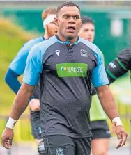  ??  ?? Return of the Warrior: Leone Nakarawa launches his second spell with Pro14 side Glasgow tonight