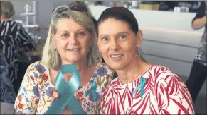  ?? Pictures: PAUL CARRACHER ?? TEAM TEAL: Horsham Racing Centre helped raise awareness and money for ovarian cancer research on Monday, bringing a Team Teal campaign to the track. The afternoon included a Team Teal Ladies High Tea at West Side Horsham. Pictured enjoying the event are, top, from left, Bev Reynolds, Morgan Lane and Marj Whitehead, and above, Deb Krueger, left, and Angela Ballinger.