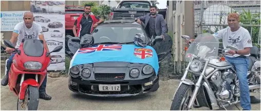  ?? Lusiana Tuimaisala ?? From left: Freedom Riders president Naren Naidu, Club Toyota Fiji president Sandip Singh, Club Toyota secretary Abhikash Nath and Freedom Riders member Vimlesh Ram on September 2, 2020. Photo: