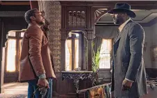  ?? DAVID LEE/NETFLIX ?? Jonathan Majors, left, and Idris Elba in a scene from “The Harder They Fall.”