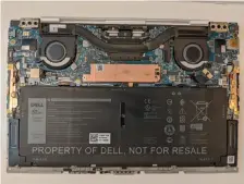  ??  ?? Dell’s new XPS 13 9300 features a single thick heat pipe, two fans, plus a standard M.2 slot.