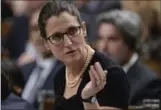  ?? ADRIAN WYLD, THE CANADIAN PRESS ?? Foreign Affairs Minister Freeland: “I do think ... this is a humanitari­an crisis as well as a political one.”