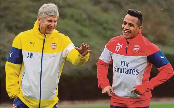  ??  ?? Alexis Sanchez (right) says Gunners boss Arsene Wenger is ‘the creator’ of everything at the club.