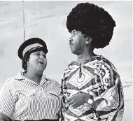  ?? FILE PHOTOS ?? Louise Bennett Coverley (left) and Ranny Williams in 1969’s LTM National Pantomime ‘Moonshine Anancy’. The Little Theatre Movement (LTM) credits ‘Miss Lou’ and ‘Maas Ran’ on their role in localising Jamaican theatre.