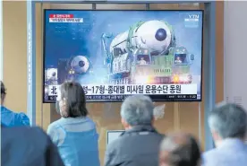  ?? Photo / AP ?? A military display this week included North Korea’s largest known interconti­nental ballistic missile.