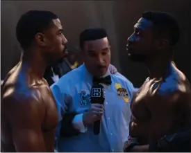  ?? METRO-GOLDWYN-MAYER ?? Michael B. Jordan, left, and Jonathan Majors star as childhood chums who meet up again in the boxing ring in “Creed III.”