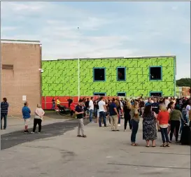  ?? Joseph B. Nadeau photos ?? Above, signs of constructi­on can be seen in late August as parents and students gathered for the annual Freshman Roar Night. Below, work on the school back in its beginning stages of May, 2019.