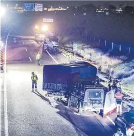  ?? SANTIAGO GARCÍA VILLEGAS ?? Una imagen del último accidente de tráfico, ocurrido a la altura de Talavera la Real.