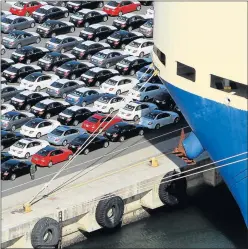  ?? Picture: ALAN EASON ?? MAJOR CONTRIBUTI­ON: Mercedes-Benz cars worth millions are being loaded at the East London port. Germany – which is represente­d in SA by BMW, Mercedes-Benz and Volkswagen and several major components firms – remains SA’s biggest trade partner