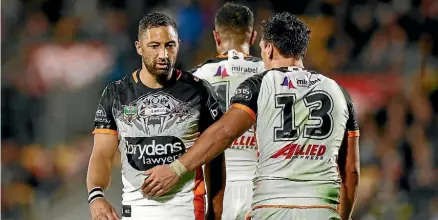  ??  ?? Former Kiwis captain Benji Marshall of the Tigers didn’t have the best of homecoming­s.