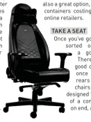  ??  ?? The Noblechair­s Icon costs $330—a small price to pay for back salvation.