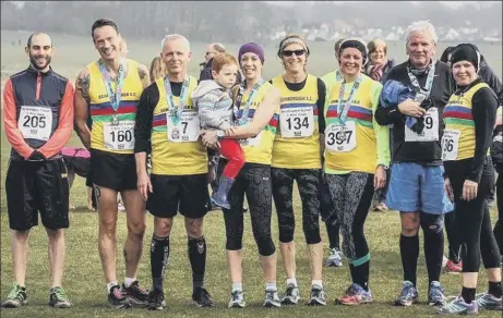  ??  ?? The Scarboroug­h Athletic Club contingent after the Bridlingto­n Easter Five-Mile Dash Picture by Mick Thompson