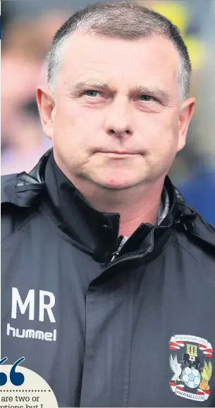  ??  ?? City boss Mark Robins is looking to make one signing