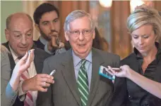  ?? POOL PHOTO BY J. SCOTT APPLEWHITE ?? Senate Majority Leader Mitch McConnell, R-Ky., unveiled the 142-page “discussion draft” of a health care bill on Thursday.