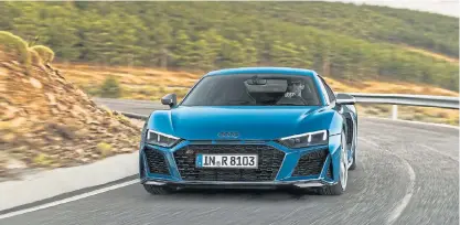  ??  ?? The new Audi R8 is a bit faster than before, but much easier to drive quickly.