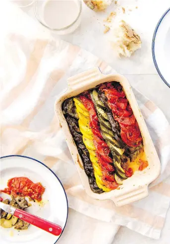  ?? PHOTOS: KYLA ZANARDI/APPETITE ?? Teacher and author Mardi Michels offers three versions of ratatouill­e in her new cookbook, In the French Kitchen with Kids. The recipes are all kid-tested, family-friendly creations.