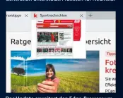  ??  ?? Das Update erweitert den Edge-Browser um eine neue Vorschaumö­glichkeit für Tabs.