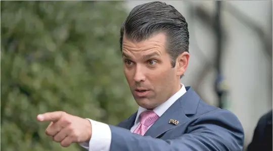  ?? (Andrew Harnik/AP/SIPA) ?? Donald Trump Jr. attends the annual White House Easter Egg Roll, April 2, 2018.