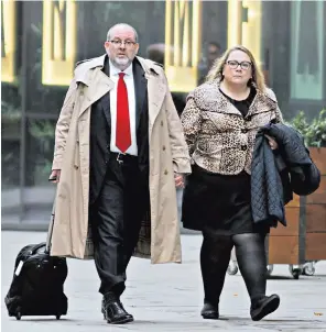  ??  ?? Dr Christian Defeo, right, at the Old Bailey yesterday, with his wife, to give evidence against Fiona Onasanya, below left
